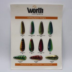 Worth Company Casting Spoons Design Salesman Display Board 1 Advertising Fishing